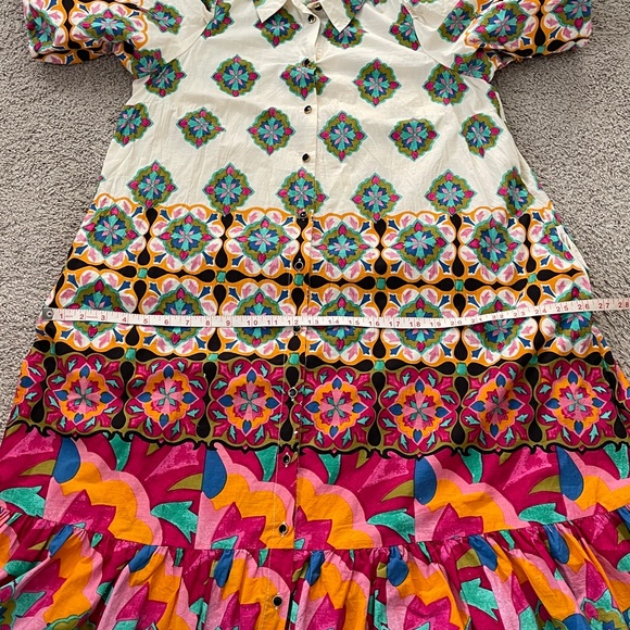 By Anthropologie Mixed Print Buttondown Maxi Dress - Picture 9 of 12